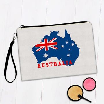 AUSTRALIA Map : Gift Makeup Bag Australian Aussie Flag Expat Pride Country Souvenir