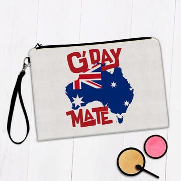 AUSTRALIA Map : Gift Makeup Bag Australian Aussie Flag Expat Good Day Mate Country Souvenir