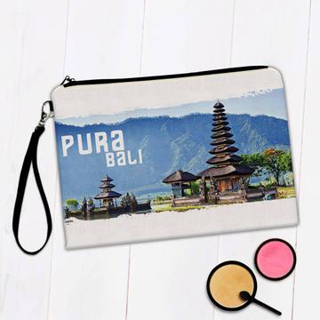 BALI INDONESIA : Gift Makeup Bag Pura Temple Flag Indonesian Balinese Country
