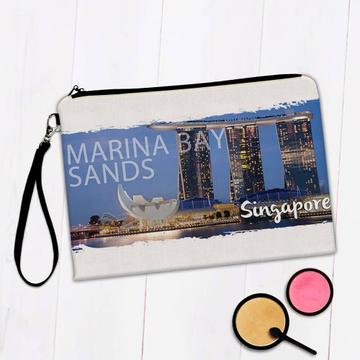 SINGAPORE Marina Bay Sands : Gift Makeup Bag Flag Singaporean Country Souvenir