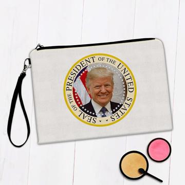 Trump Photo Presidential Seal : Gift Makeup Bag American Patriot USA United States