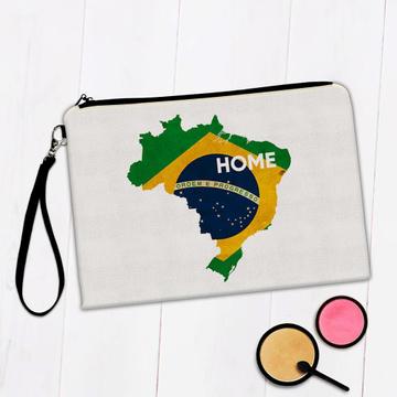 Brazil Home Map Flag : Gift Makeup Bag Brazilian Brasil Country Pride Amazon