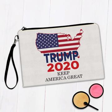 Keep America Great Trump 2020 : Gift Makeup Bag USA Donald American Flag Map MAGA