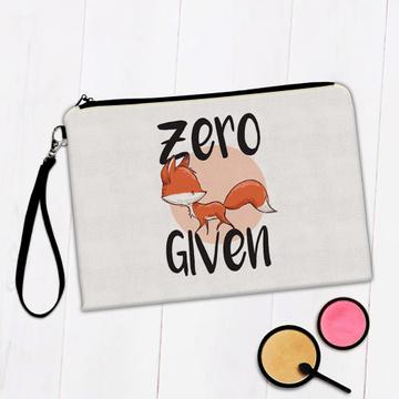Zero F*ck Given : Gift Makeup Bag Fox Office Funny Humor Joke Sarcastic Coworker