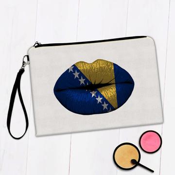 Lips Bosnia And Herzegovina Flag : Gift Makeup Bag Expat Country For Her Woman Feminine Souvenir Sexy