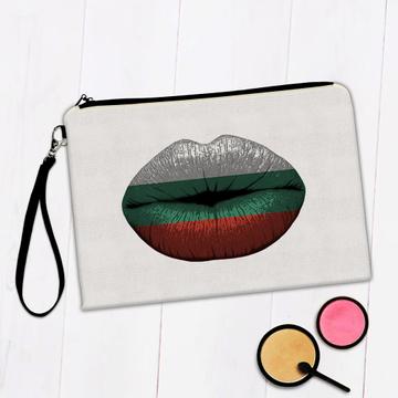 Lips Bulgarian Flag : Gift Makeup Bag Bulgaria Expat Country For Her Women Feminine Lipstick Sexy