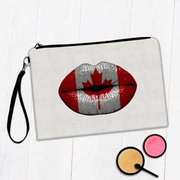 Lips Canadian Flag : Gift Makeup Bag Canada Expat Country For Her Woman Feminine Women Sexy Flags Lipstick