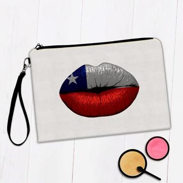 Lips Chilean Flag : Gift Makeup Bag Chile Expat Country For Her Woman Feminine Women Sexy Flags Lipstick