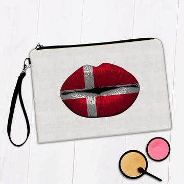Lips Danish Flag : Gift Makeup Bag Denmark Expat Country For Her Woman Feminine Women Sexy Flags Lipstick