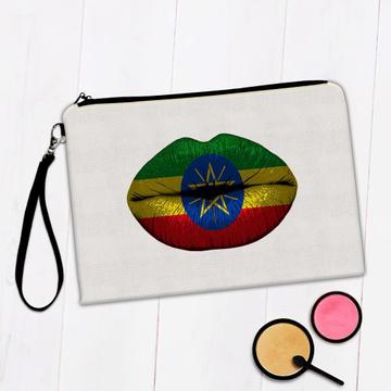 Lips Ethiopian Flag : Gift Makeup Bag Ethiopia Expat Country
