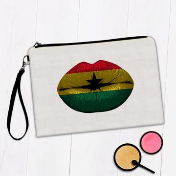 Lips Ghanaian Flag : Gift Makeup Bag Ghana Expat Country For Her Woman Feminine Women Sexy Flags Lipstick