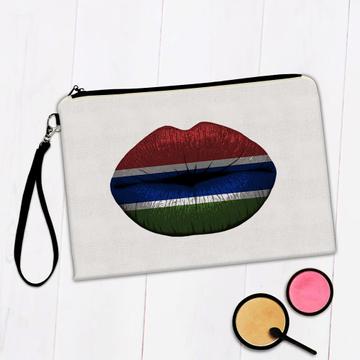 Lips Gambian Flag : Gift Makeup Bag Gambia Expat Country For Her Women Feminine Woman Souvenir
