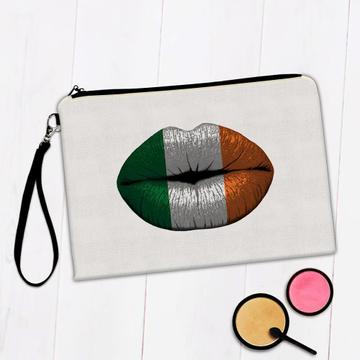 Lips Irish Flag : Gift Makeup Bag Ireland Expat Country For Her Woman Feminine Women Sexy Flags Lipstick