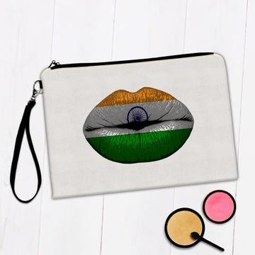 Lips Indian Flag : Gift Makeup Bag India Expat Country For Her Woman Feminine Women Sexy Flags Lipstick