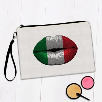 Lips Italian Flag : Gift Makeup Bag Italy Expat Country For Her Woman Feminine Women Sexy Flags Lipstick