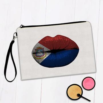 Lips Saint Martin Flag : Gift Makeup Bag Expat Country For Her Woman Women Feminine Sexy Souvenir