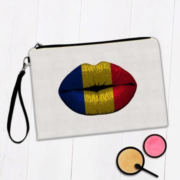 Lips Romanian Flag : Gift Makeup Bag Romania Expat Country For Her Woman Feminine Women Sexy Flags Lipstick