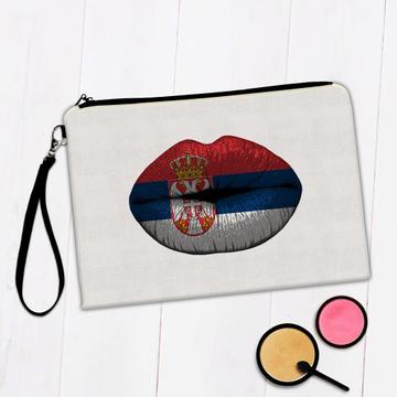 Lips Serbian Flag : Gift Makeup Bag Serbia Expat Country For Her Woman Feminine Women Sexy Flags Lipstick