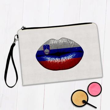 Lips Slovenian Flag : Gift Makeup Bag Slovenia Expat Country