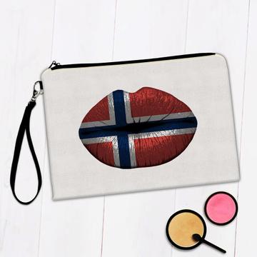Lips Svalbard Flag : Gift Makeup Bag Women Expat Country For Her Woman Feminine Souvenir Sexy