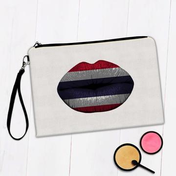 Lips Thai Flag : Gift Makeup Bag Thailand Expat Country For Her Woman Feminine Women Sexy Flags Lipstick