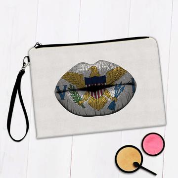 Lips US Virgin Islands Flag : Gift Makeup Bag Woman Expat Country For Her Women Feminine Sexy