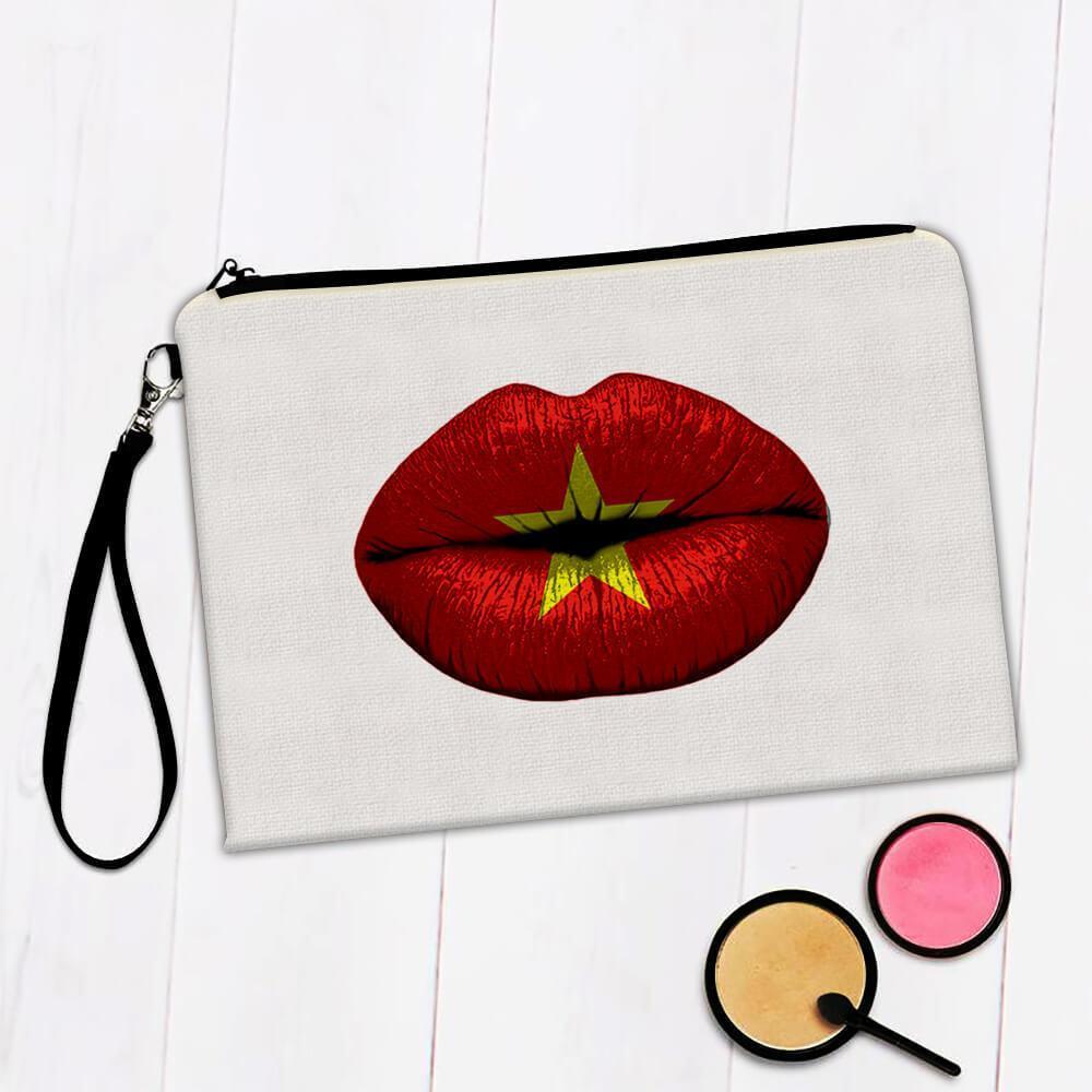Gift Makeup Bag : Lips Vietnamese Flag Vietnam Expat Country - Picture 2 of 3