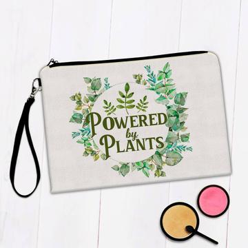 Powered By Plants : Gift Makeup Bag Vegan Leaves Wreath Vegetarian Eco Friendly Veganuary