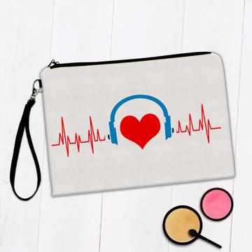 Heart Headphones Life Line Musical Decor Art : Gift Makeup Bag Teen Room Wall Poster Love