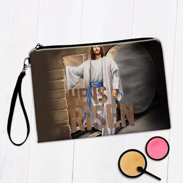 Jesus He Is Risen : Gift Makeup Bag Resurrection Cave Easter Faith Catholic Holiday Painting