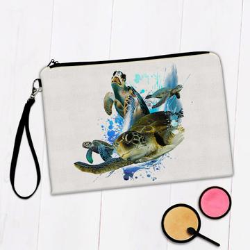 Cute Turtle Photography : Gift Makeup Bag Turtles Water Animals Nature Protection Ocean