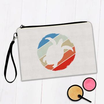 Swimming Turtle Colorful Stripes : Gift Makeup Bag Ocean Animal Tropical Nature Protection