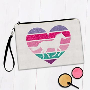 Horse Silhouette Heart : Gift Makeup Bag Rainbow For Animal Lover Best Friend Girl Colors