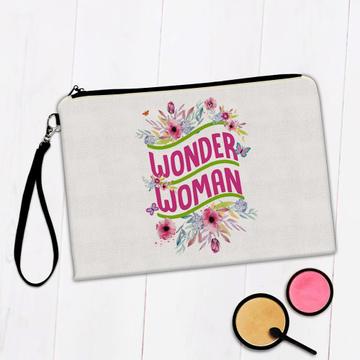 Wonder Woman : Gift Makeup Bag Flower Floral Mother Day Mom Birthday Christmas