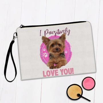 Baby Yorkshire Terrier : Gift Makeup Bag Cute Dog Puppy Pet Animal Love You Paws Prints