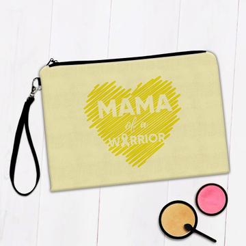 Mama Of A Warrior : Gift Makeup Bag Childhood Cancer Awareness Support For Mother Fight