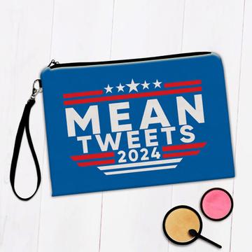 Mean Tweets 2024 : Gift Makeup Bag Donald Trump Flag Pro America Republican Funny Support