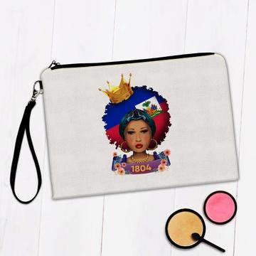 Haiti Haitian Girl Woman : Gift Makeup Bag Independence 1804 Flag Pride Queen African Hair