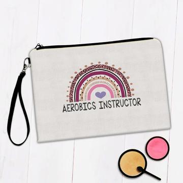 For Aerobics Instructor : Gift Makeup Bag Personal Trainer Feminine Art Animal Print Stripes