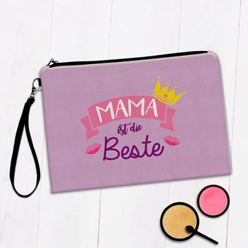 Mama Ist Die Beste : Gift Makeup Bag For Best Mom Mother Friend Mothers Day Queen Crown Cute German