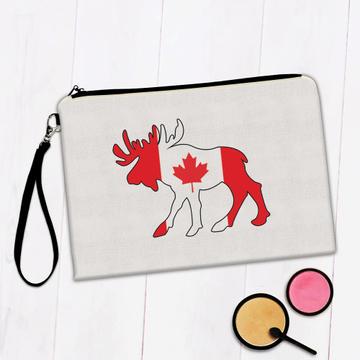 Canada Flag : Gift Makeup Bag For Canadian Patriot Elk Animal Maple Leaf Cute Funny EH Team