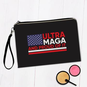 Ultra MAGA And Proud Of It : Gift Makeup Bag Biden Humor American USA Trump Politics Anti Patriot
