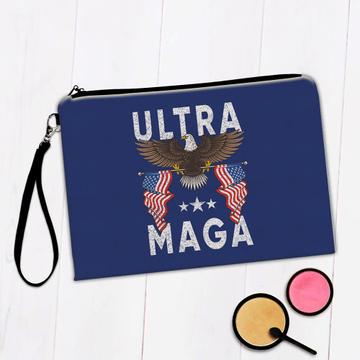 Ultra MAGA Eagle : Gift Makeup Bag Biden Trump Proud American Humor Art Print USA Vote Politics