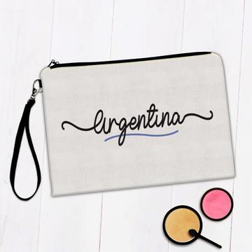 Argentina Flag Colors : Gift Makeup Bag Argentine Travel Expat Country Minimalist Lettering