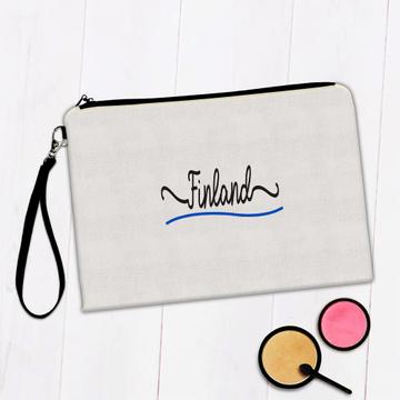 Finland Flag Colors : Gift Makeup Bag Finnish Travel Expat Country Minimalist Lettering