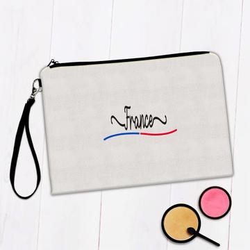 France Flag Colors : Gift Makeup Bag French Travel Expat Country Minimalist Lettering