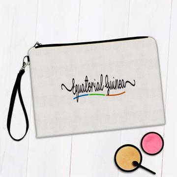 Equatorial Guinea Flag Colors : Gift Makeup Bag Guinean Travel Expat Country Minimalist Lettering
