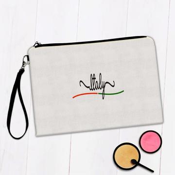 Italy Flag Colors : Gift Makeup Bag Italian Travel Expat Country Minimalist Lettering