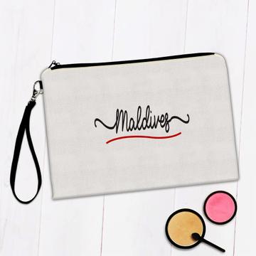 Maldives Flag Colors : Gift Makeup Bag Maldivian Travel Expat Country Minimalist Lettering