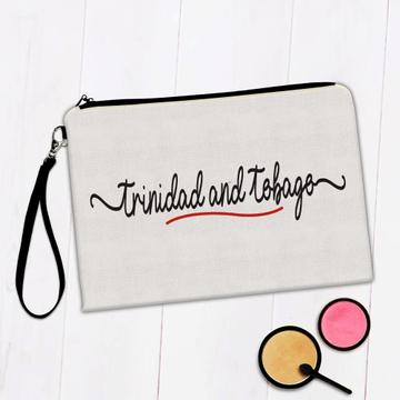 Trinidad and Tobago Flag Colors : Gift Makeup Bag Trinidadian Travel Expat Country Minimalist Lettering